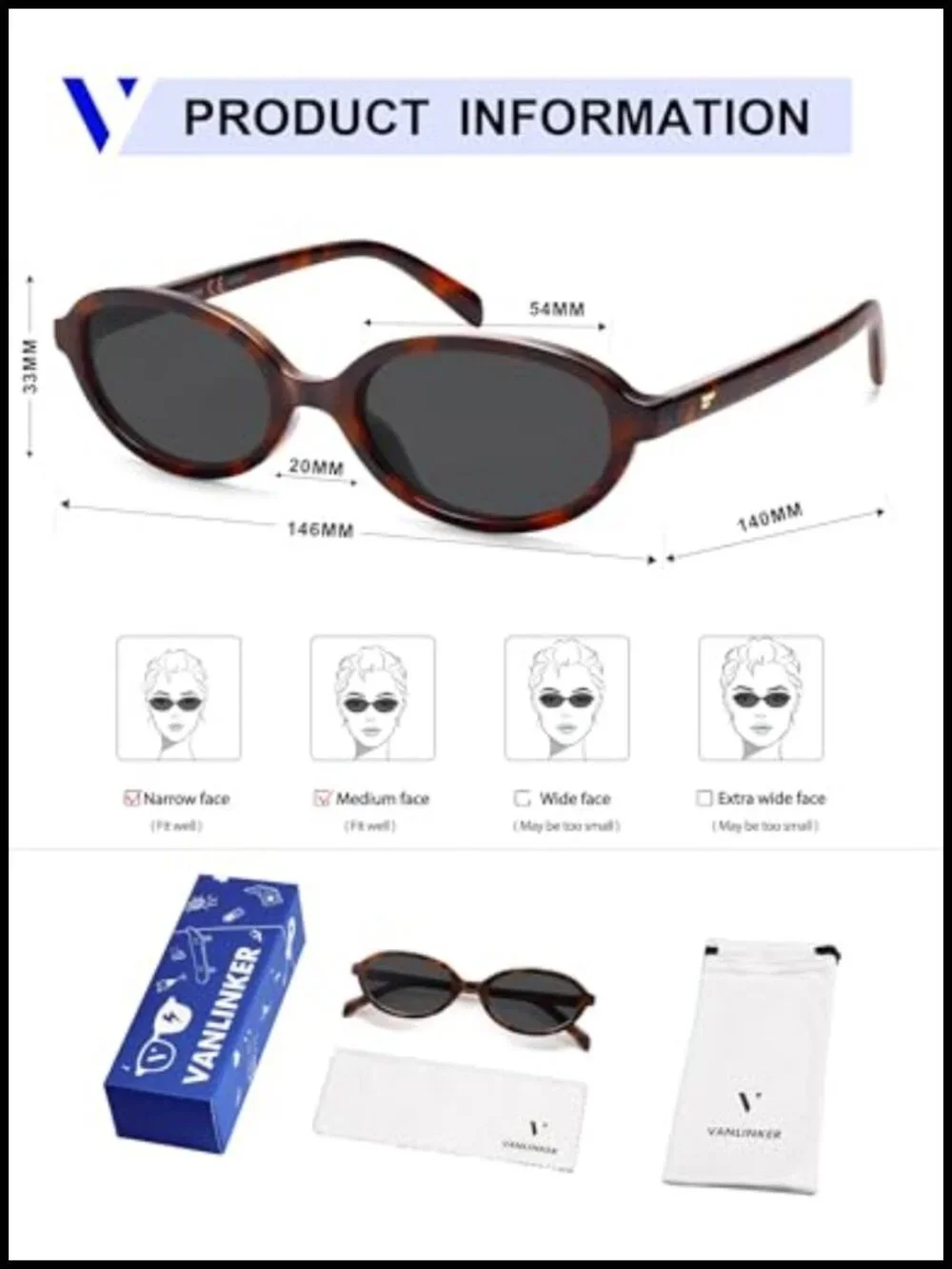 Retro Oval Polarized Sunglasses for Women Narrow 90s Trendy Y2k